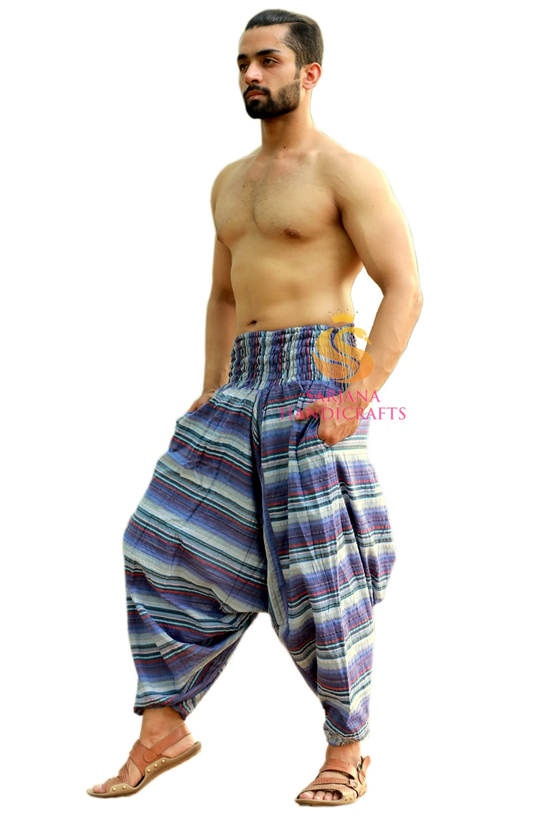 Sarjana Handicrafts - Men Women Cotton Solid Harem Pants Yoga